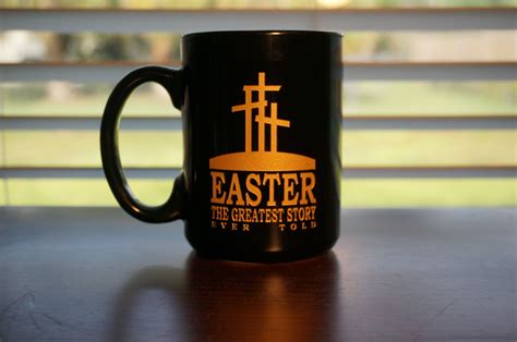 Easter engraved coffee mug, feature Gold Easter logo, made by EtchedDrinkware, beautiful every ...