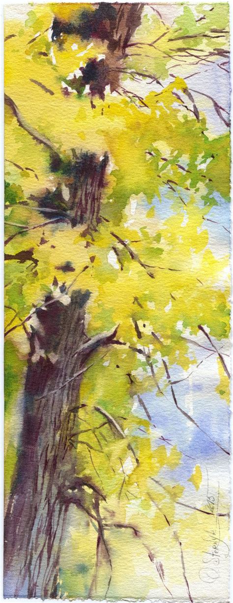 Autumn tree | Landscape paintings, Watercolor trees, Forest painting