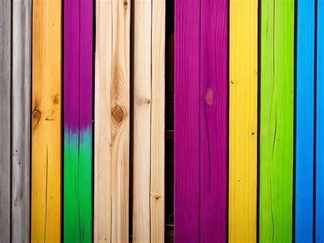 Premium Photo | Wooden wall rainbow color texture