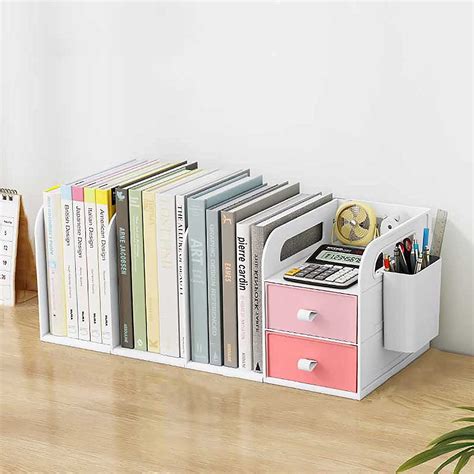 Desktop Bookshelf with Pen Holder,Wooden Desktop Organizers and ...