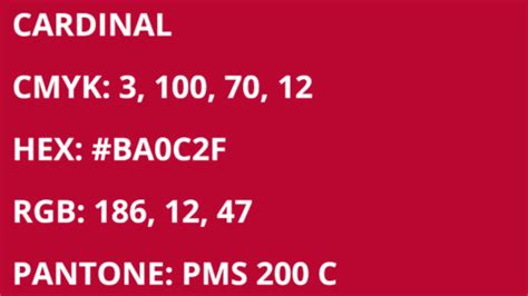 Ball State Cardinals Team Colors | HEX, RGB, CMYK, PANTONE COLOR CODES ...