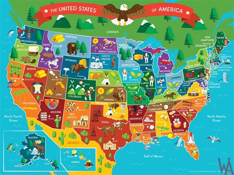 Usa Tourist Map | Kinderzimmer 2018