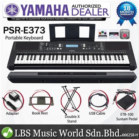 Yamaha PSR-E373 61keys Keyboard With sustain Pedal and Stand (PSRE373 PSR E373)