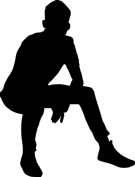 10 Man Sitting Silhouette (PNG Transparent) | OnlyGFX.com