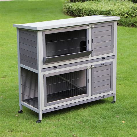 Buy Indoor Rabbit Hutch with Wheels, Outdoor Rabbit Cage with Pull Out ...