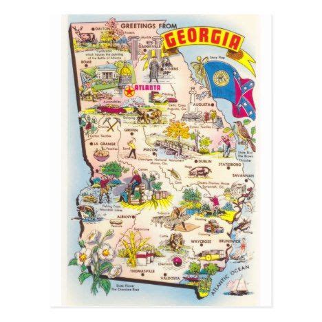 Greetings From Georgia Postcard #vintage #state #postcards #stationary ...