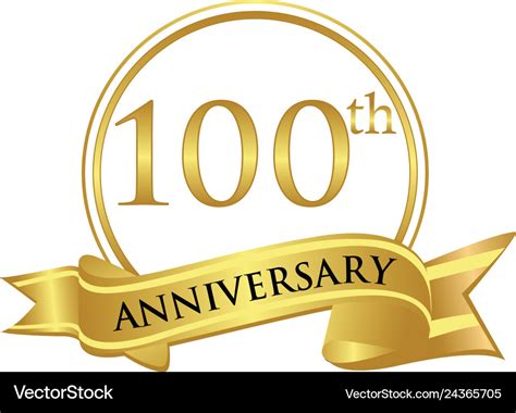 100th anniversary celebration logo Royalty Free Vector Image