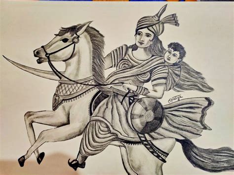 Rani Laxmibai Pencil Sketch