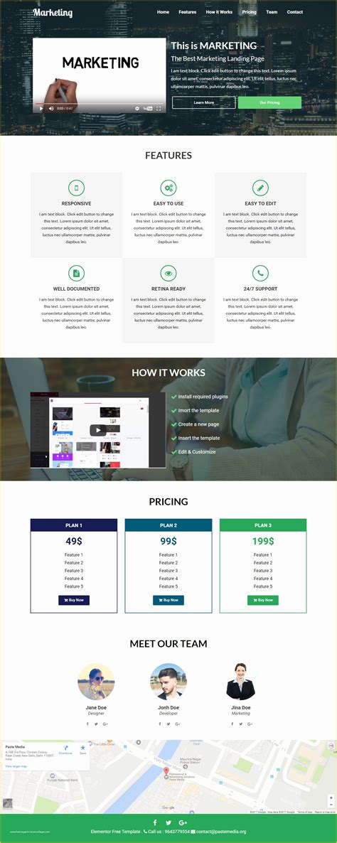 Free Landing Page Templates Wordpress Of Elementor Free Template for ...