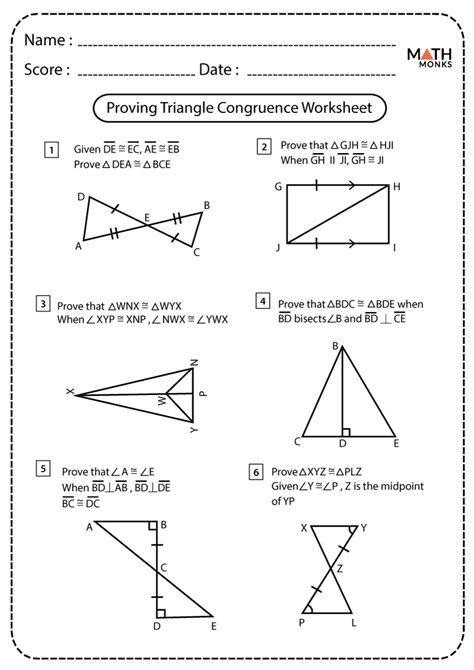 Proving Triangles Congruent Worksheet - Wordworksheet.com