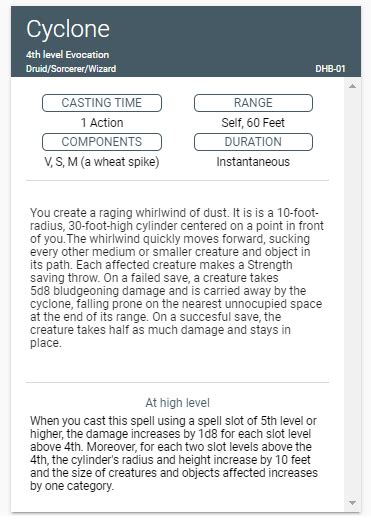 Cyclone: A 4th level mix of AOE damage and battlefield control. : r ...