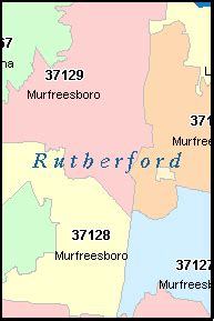 RUTHERFORD County, Tennessee Digital ZIP Code Map