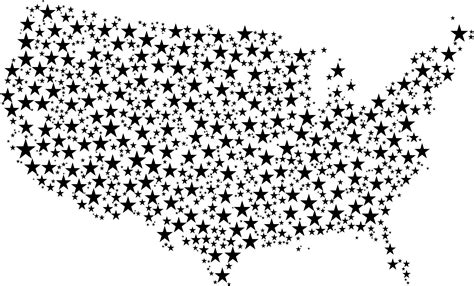 Clipart - United States Map Stars