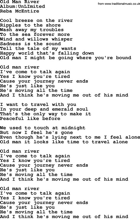 Old Man River, by Reba McEntire - lyrics