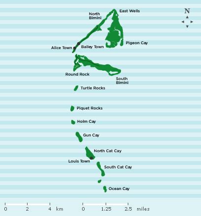 Map of Bimini - You Can't Get Lost On This Bahamas Island