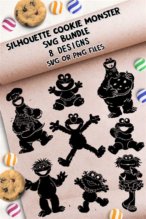 8 Silhouette Cookie Monster SVG Designs | Master Bundles