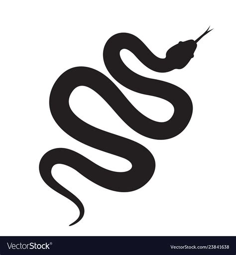 Snake silhouette icon long cobra or python Vector Image