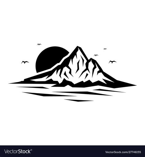 Landscape nature or outdoor mountain silhouette Vector Image