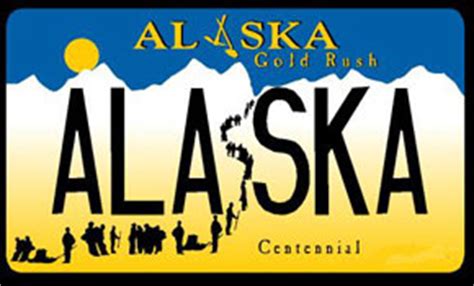 Alaska Centennial Souvenir License Plate