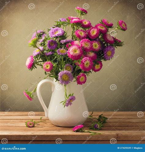 Beautiful Aster Flower Bouquet Stock Image - Image of vase, fine: 27429339