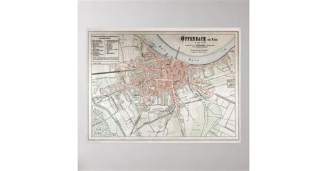 Vintage Map of Offenbach am Main Germany (1861) Poster | Zazzle