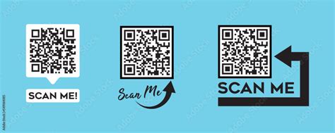 Scan me icon with QR code.Scan QR code icon. Quick response code or QR code set for smartphone ...