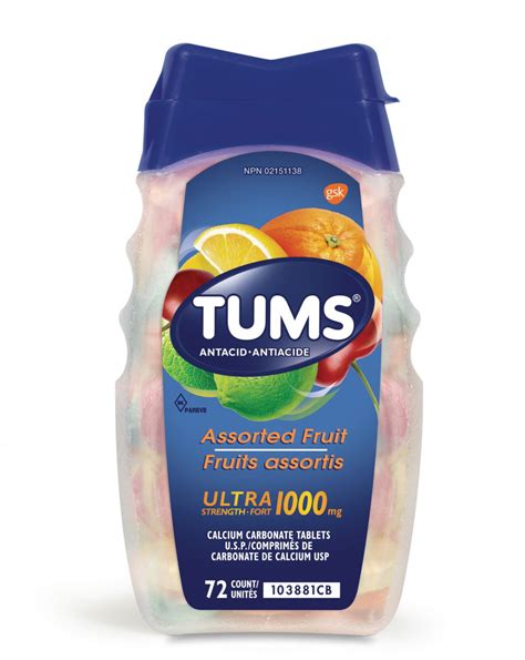 Tums Antacid Ultra Strength Chewable Tablets Assorted Fruit