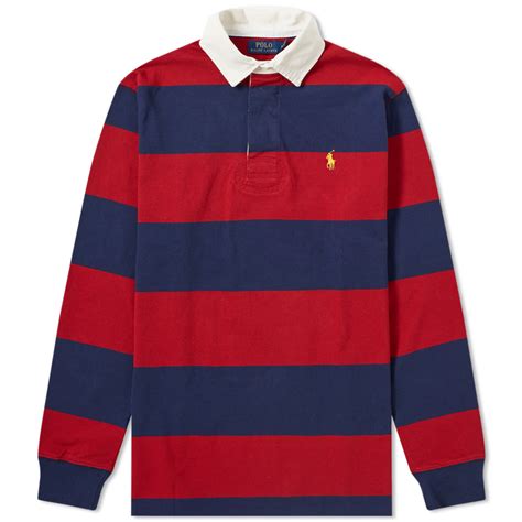 Polo Ralph Lauren Stripe Rugby Shirt Eaton Red & Newport Navy | END.