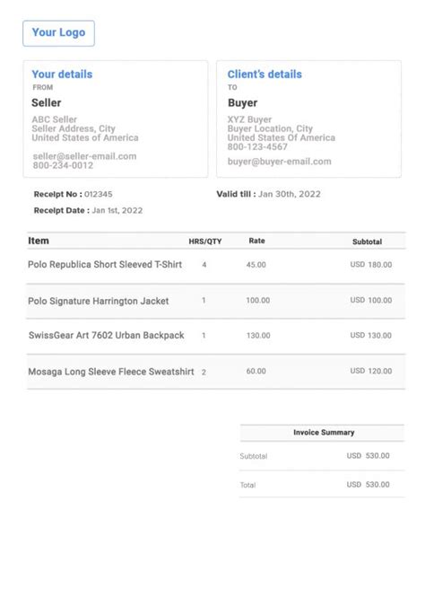 Receipt Template | 📃 Free Invoice Generator