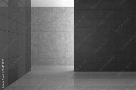 empty modern bathroom with gray tiles Stock Illustration | Adobe Stock