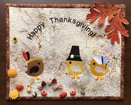 Happy Thanksgiving Wall Quilt - Advanced Embroidery Designs