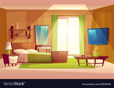 Interior of bedroom living room furniture vector image on VectorStock ...