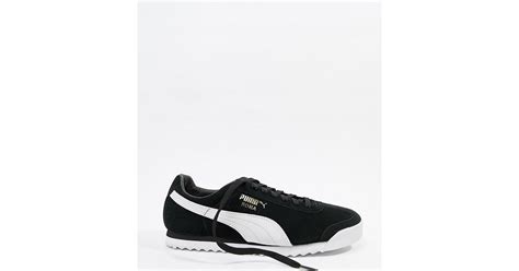 PUMA Roma Suede Sneakers In Black for Men - Lyst