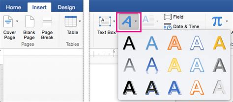 Microsoft Office Tutorials: Insert WordArt in Word 2016 for Mac