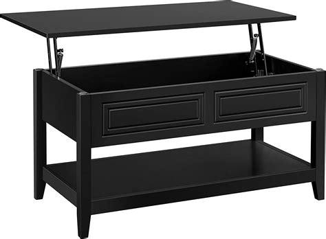 Black Coffee Table Modern Lift Top Coffee Table with Hidden and Open ...