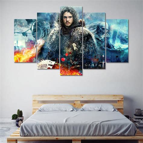 Game Of Thrones John Snow – Movie 5 Panel Canvas Art Wall Decor ...