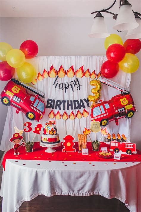 Firetruck Birthday Wall Flames - Firetruck Birthday – Baby Shower Décor ...