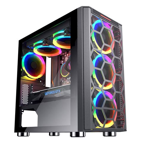 ESGAMING Over-size Micro ATX Gaming Case with Sliding Tempered Glass ...