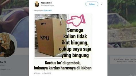 Warganet Komentari Kotak Suara Kardus Lewat Meme Kocak