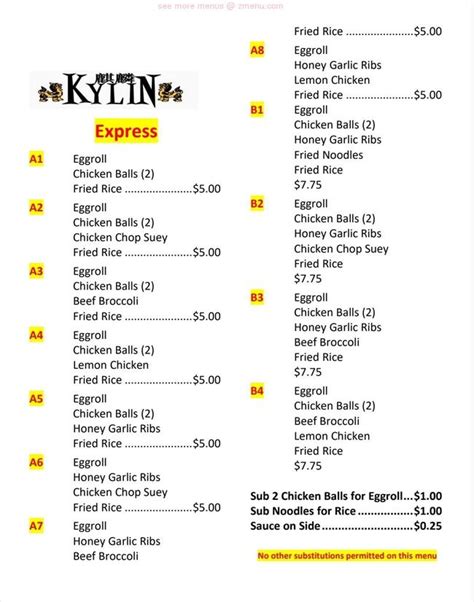 Online Menu of Kylin Restaurant and Buffet Restaurant, Harbour Grace ...