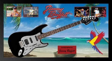 Jimmy Buffett Signed and Framed Guitar