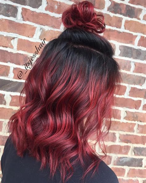 Red hair with shadow Root and top knot 54 Likes, 2 Comments - Jessica Knott | Stylist ...