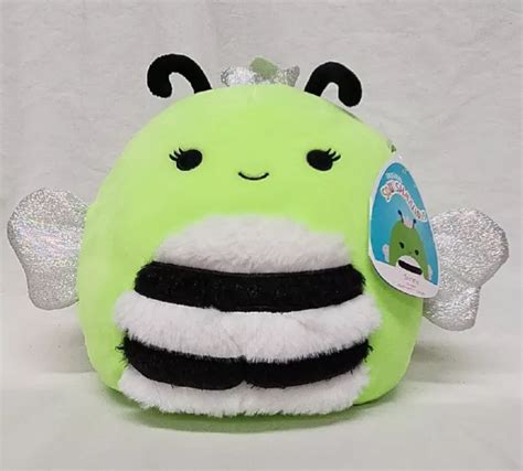 SQUISHMALLOW OFFICIAL KELLYTOY Plush Black Light Sunny the Bumble Bee 8 ...