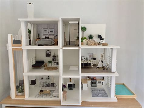 Dollhouse 1:12 scale, modern dollhouse ideas, Malibu Dollhouse Kit, follow @OneBrownBear on ...