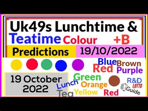 49s Lunch & Teatime Lotto Colour Predictions for 19 October 2022 | Uk49s Plus Bonus 19-10-2022 ...