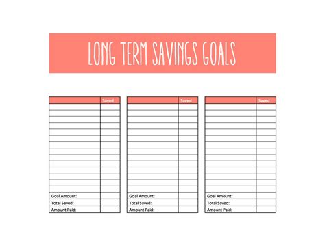 Savings Goal Spreadsheet — db-excel.com