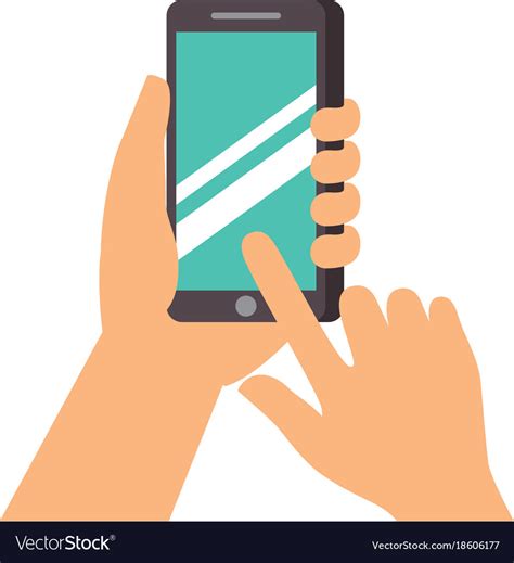 Hand touch screen mobile phone Royalty Free Vector Image