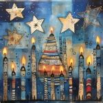 Holiday Lit Candles And Stars Art Free Stock Photo - Public Domain Pictures