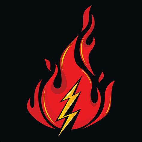 Fire and lightning vector icon illustration 11469980 Vector Art at Vecteezy