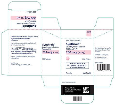 Synthroid - FDA prescribing information, side effects and uses